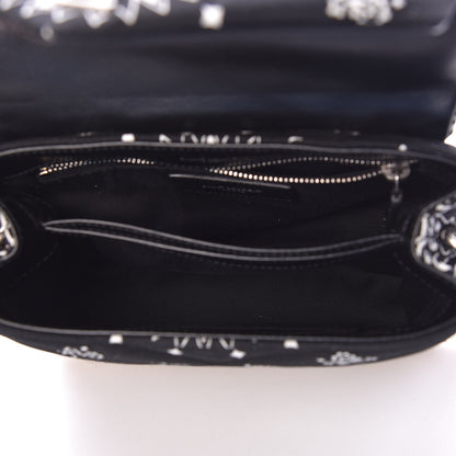 Saint Laurent Cotton Bandana Y Quilted Monogram Toy Loulou Crossbody Bag Black White 5 of 10
