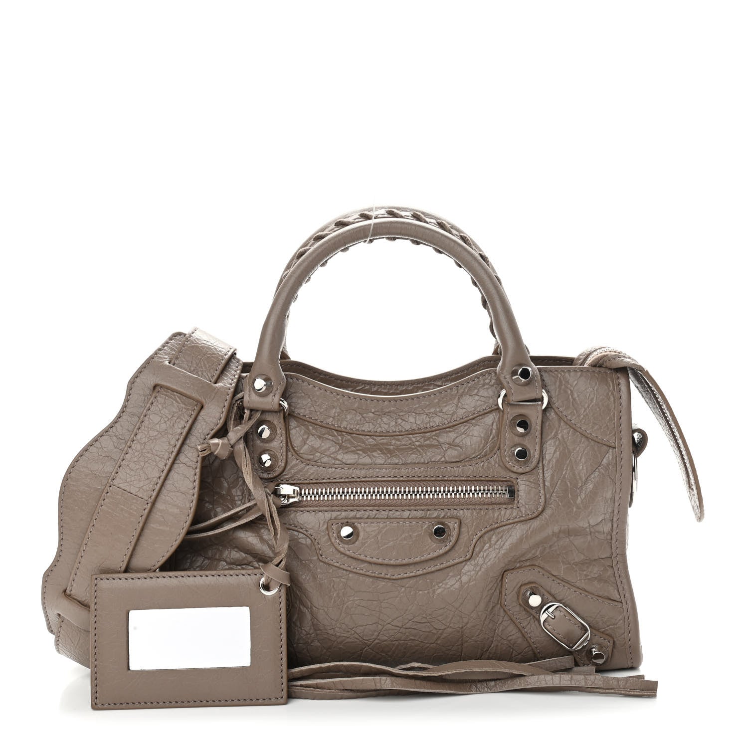 Balenciaga Agneau Classic Silver Hardware Mini City Dark Mink Grey 1 of 10