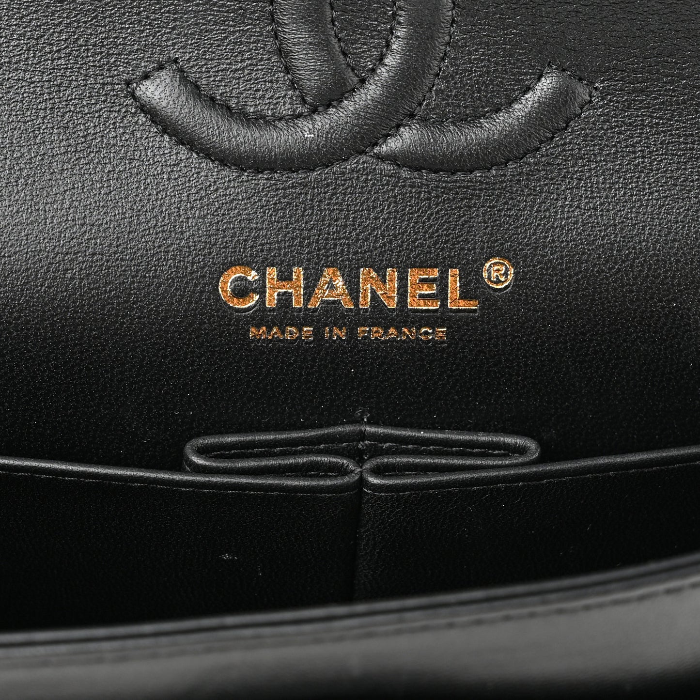 Lambskin Quilted Small Double Flap Black