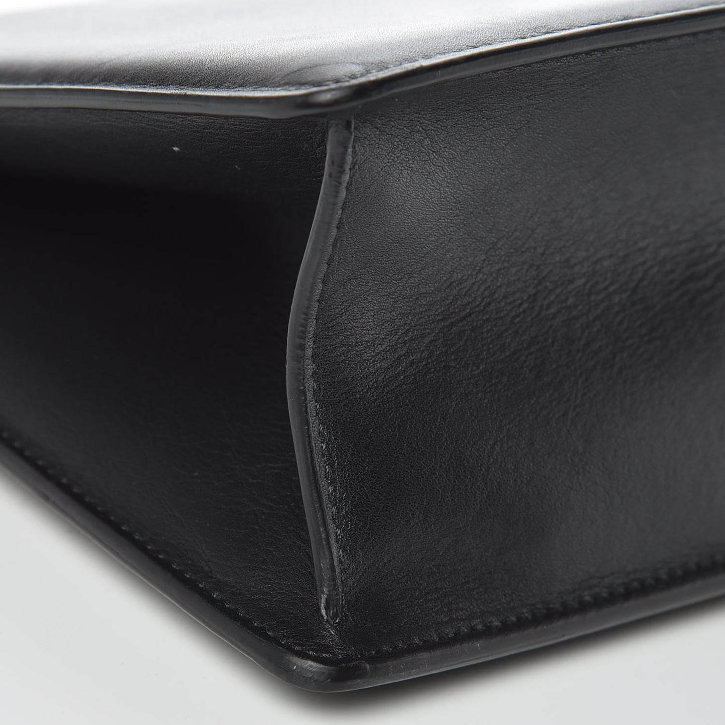 Smooth Calfskin Medium Clasp Shoulder Bag Black
