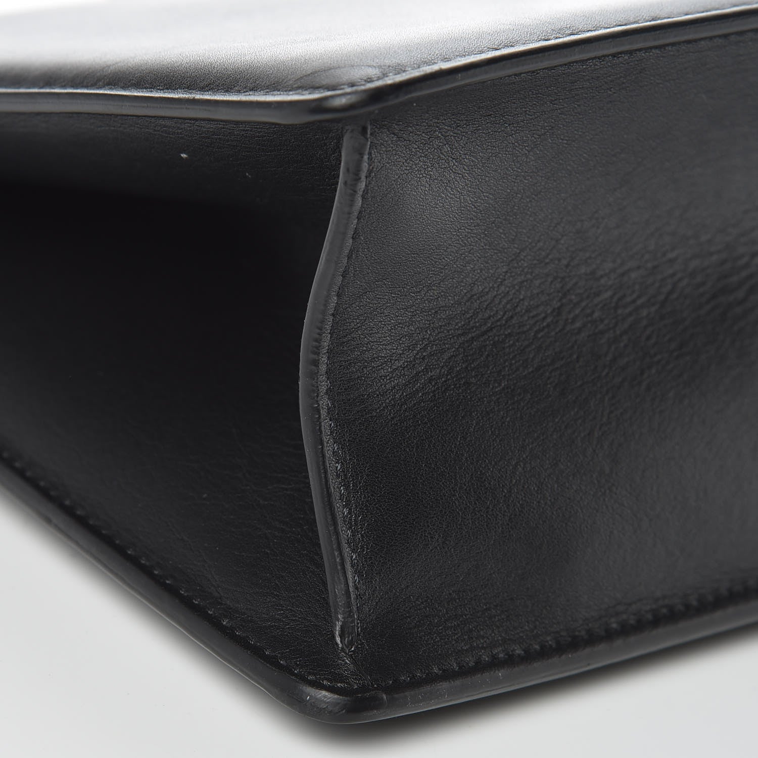 Celine Smooth Calfskin Medium Clasp Shoulder Bag Black 11 of 12