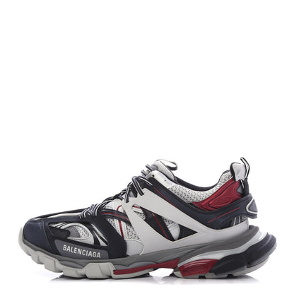 Balenciaga Mesh Nylon Metallic Fabric Mens Track Sneakers 42 Gris Rouge Black 1 of 8