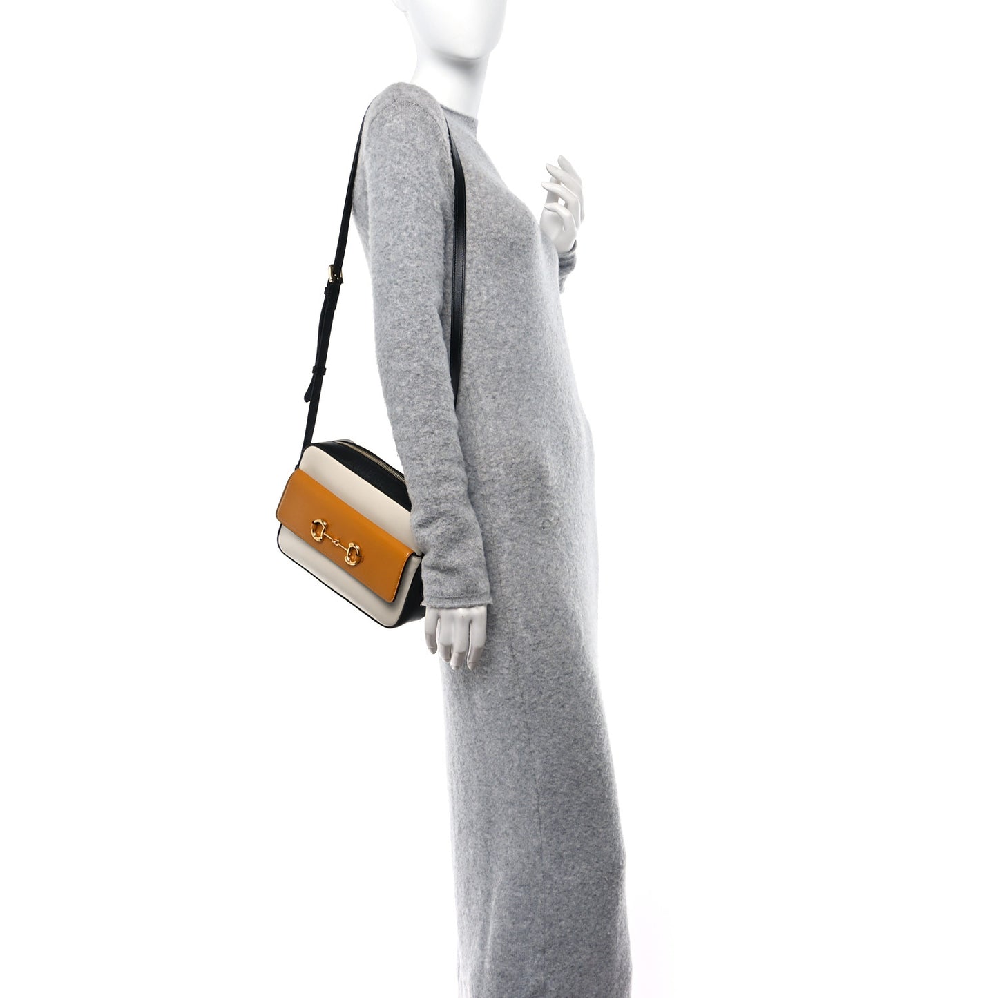 Azalea Calfskin Small Horsebit 1955 Shoulder Bag Mystic White Sun Oil