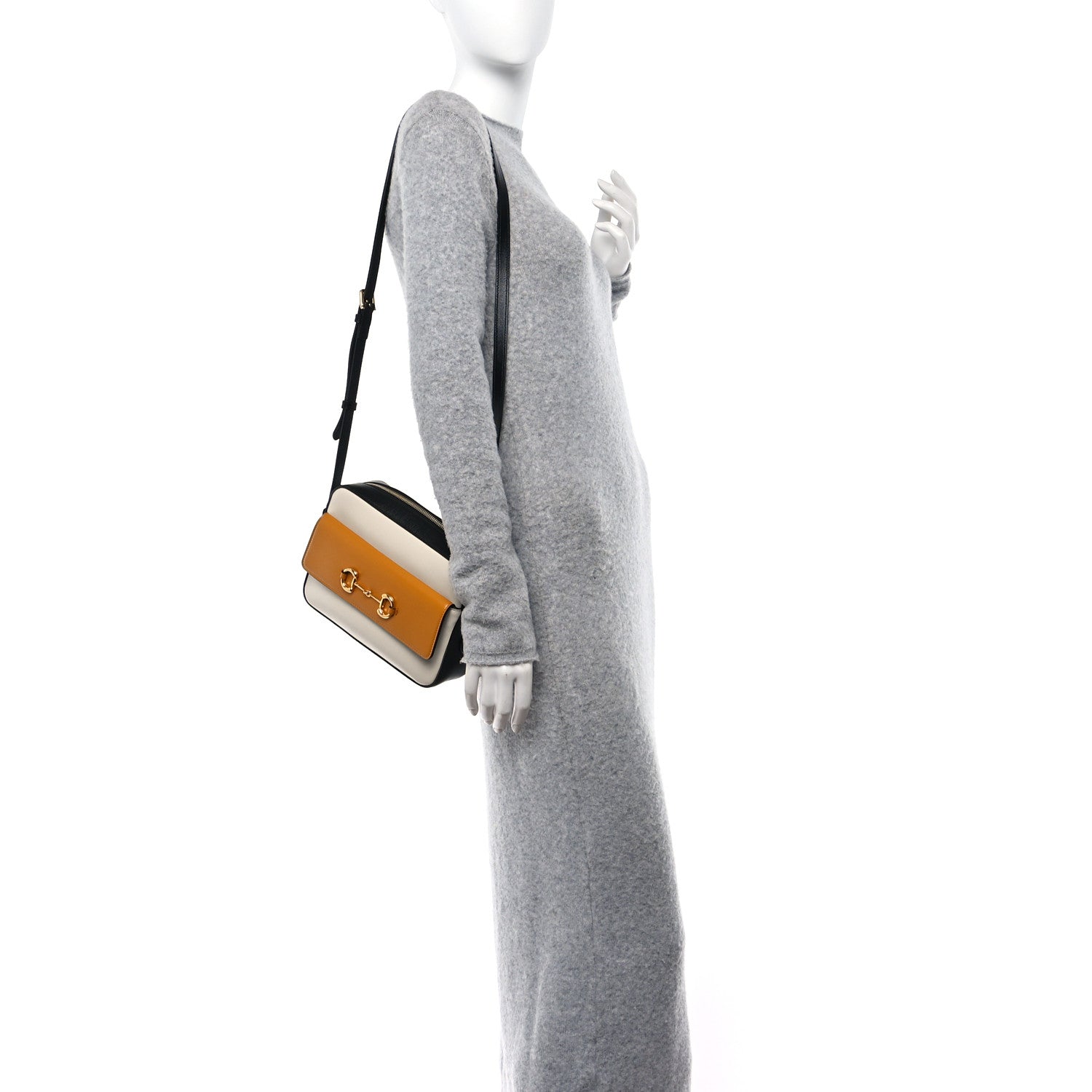 Gucci Azalea Calfskin Small Horsebit 1955 Shoulder Bag Mystic White Sun Oil 2 of 10