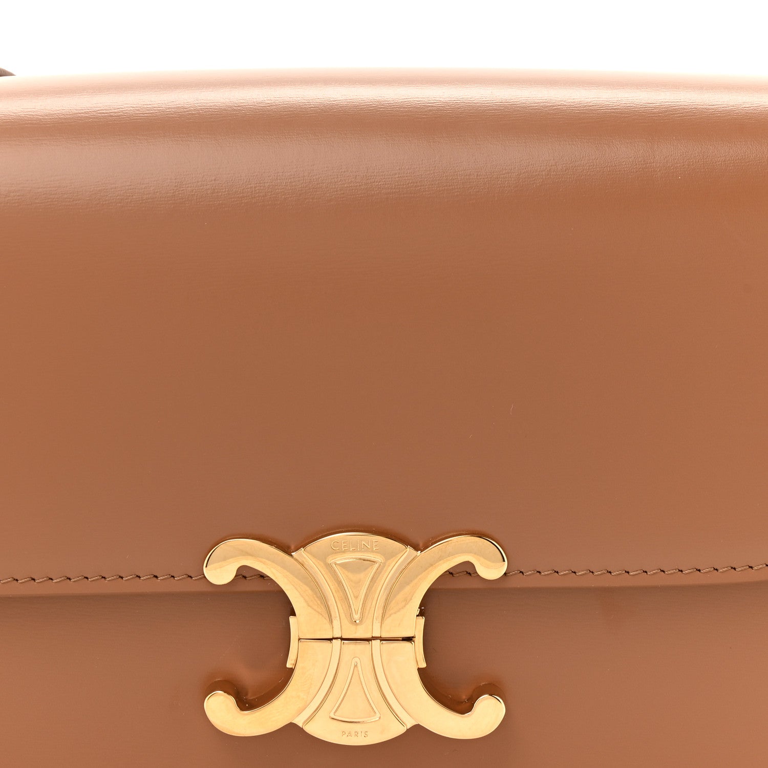 Celine Shiny Calfskin Medium Triomphe Bronze 9 of 15
