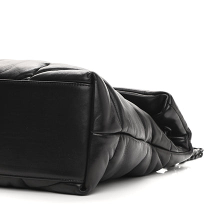 Saint Laurent Lambskin Quilted Medium Loulou Puffer Monogram Chain Satchel Black 10 of 10