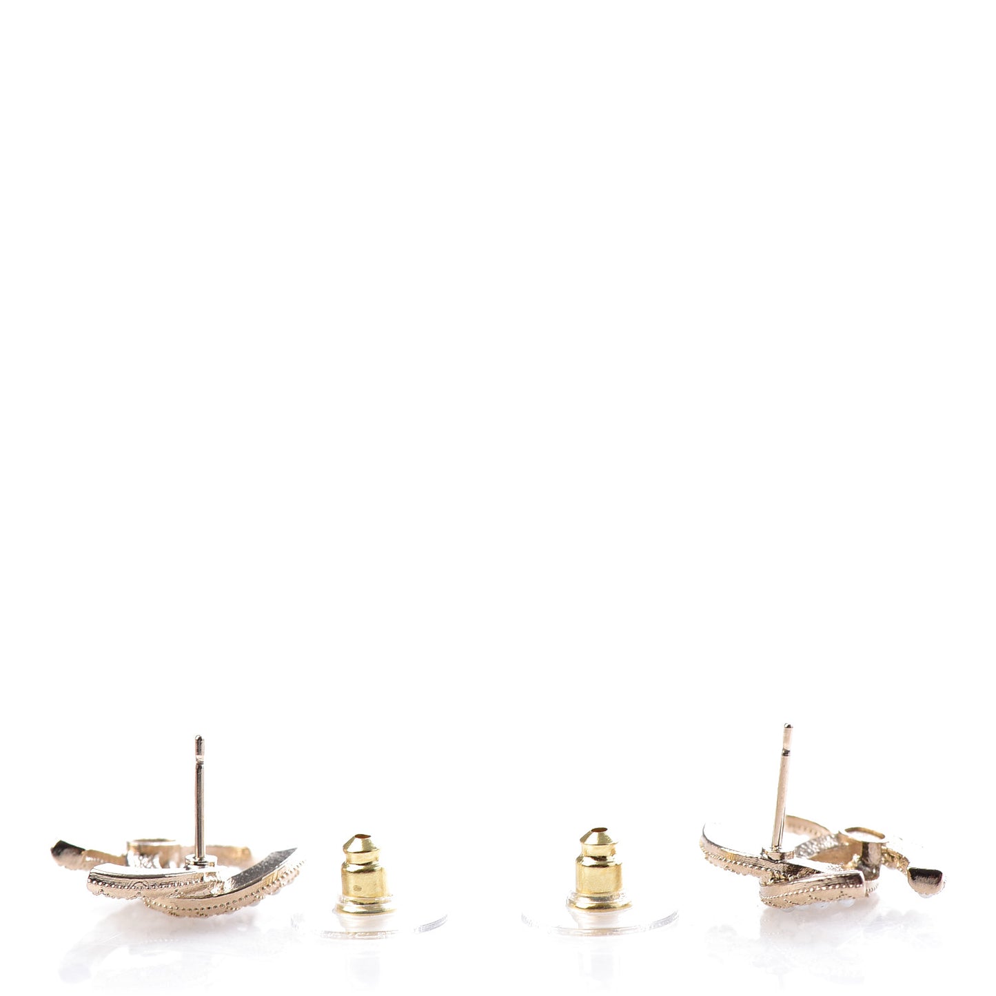 Crystal Pearl CC Earrings Gold