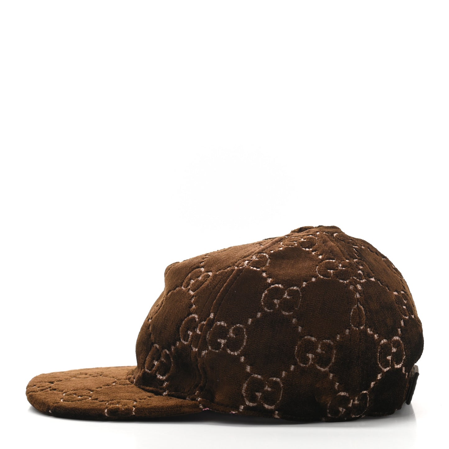 Velvet GG Monogram Baseball Hat L Brown