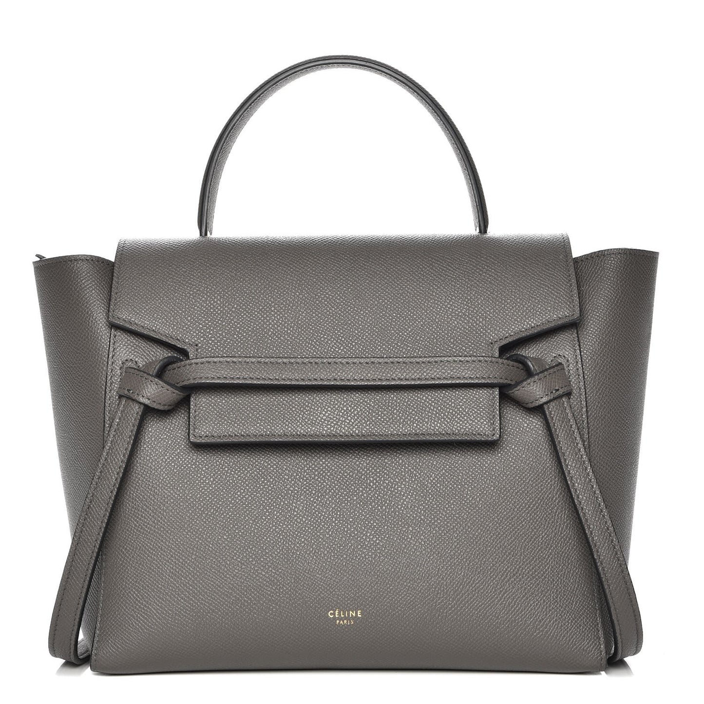 Baby Grained Calfskin Micro Belt Bag Grey