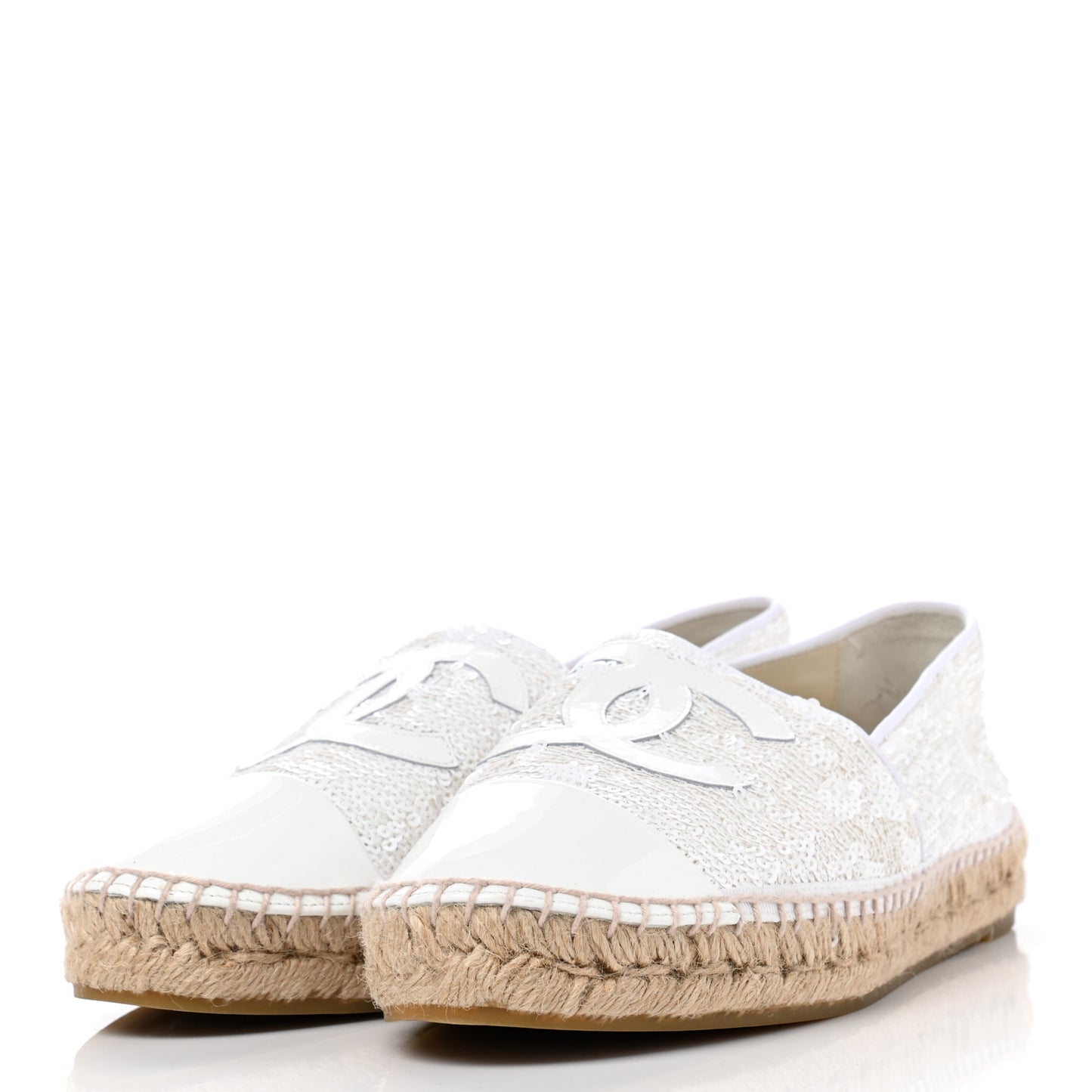 Patent Sequin CC Espadrilles 40 White