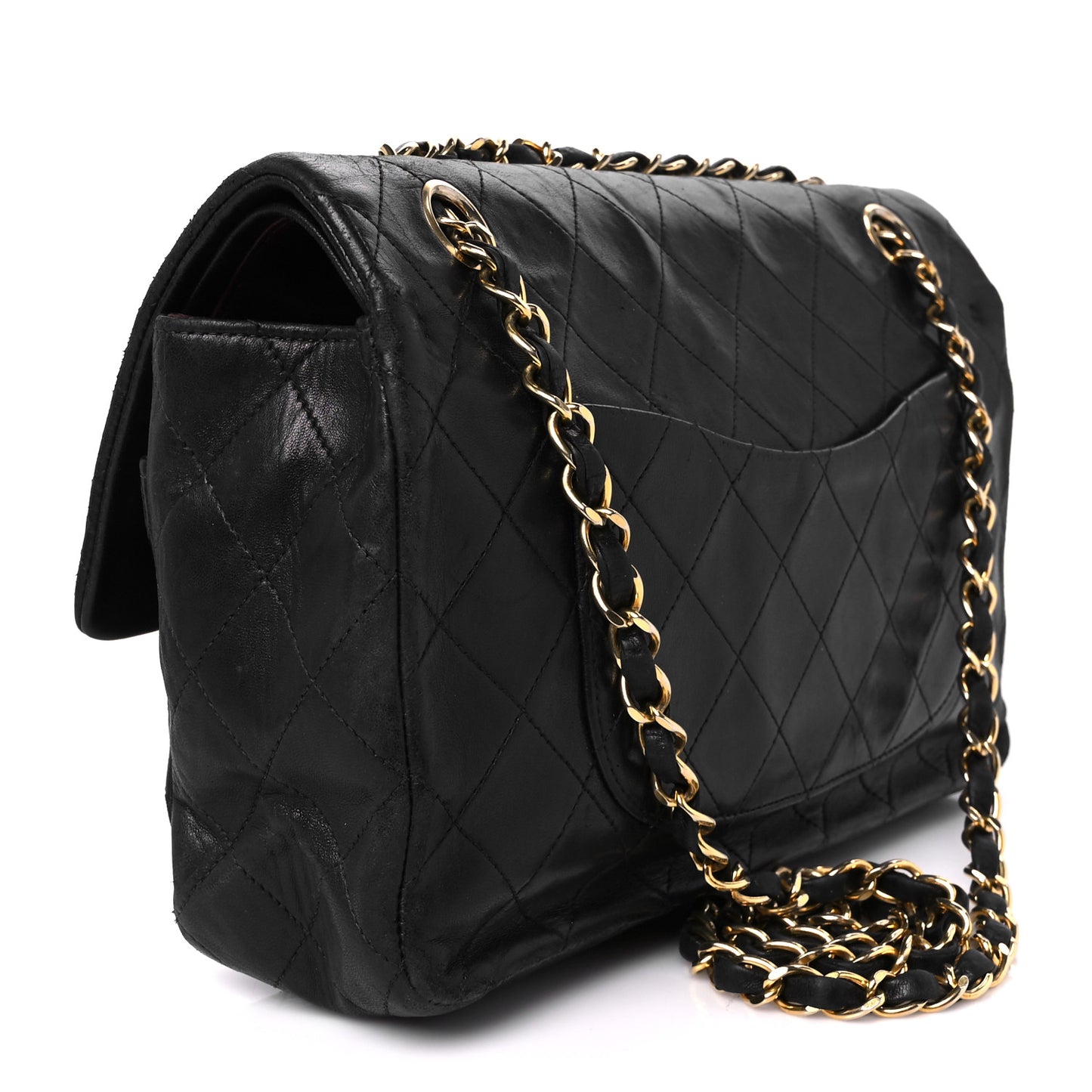 Lambskin Quilted Small Double Flap Black