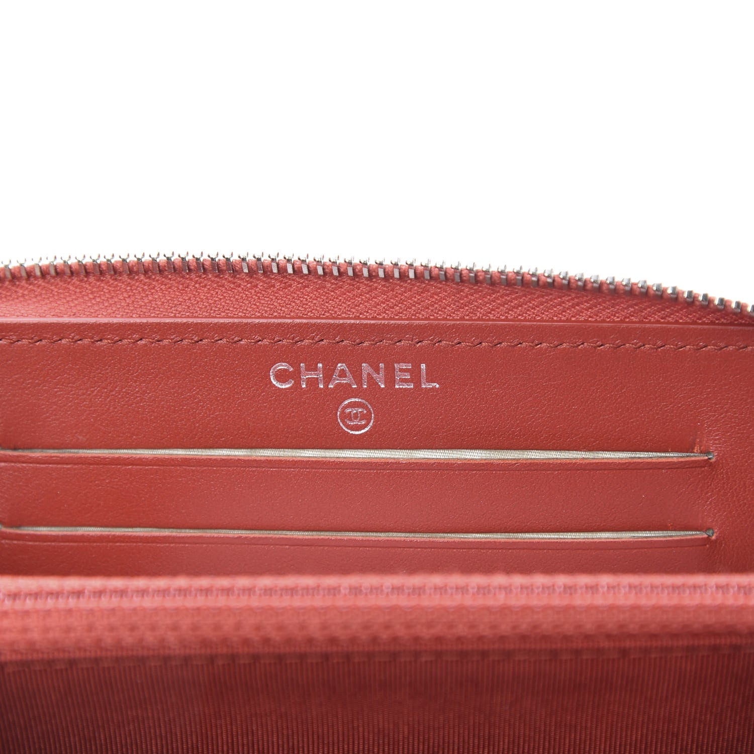 Chanel Caviar Quilted Medium Zip Around Wallet Red 6 of 12