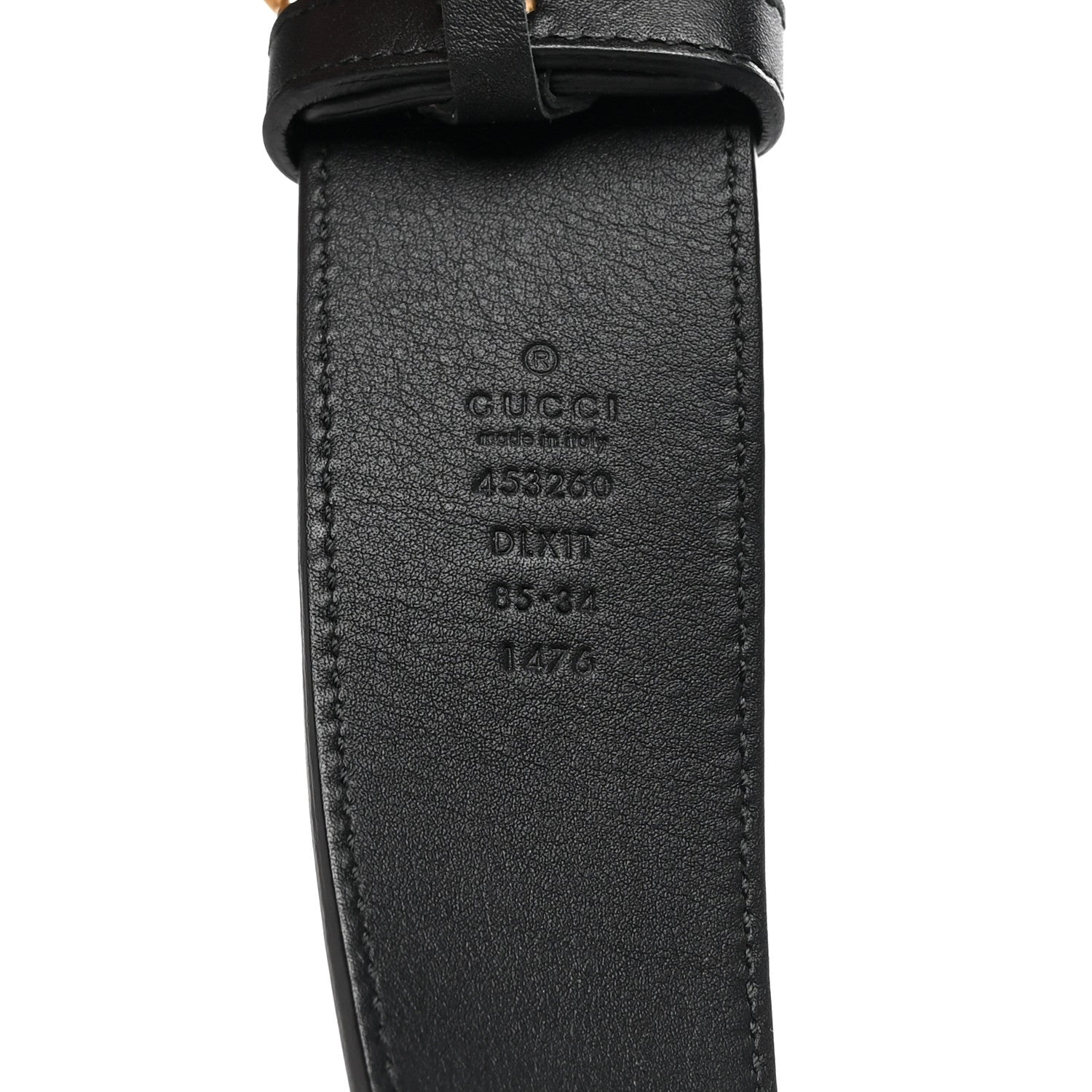 Gucci Moon Calfskin Pearl Double G 40mm Belt 85 34 Black Cream 3 of 5