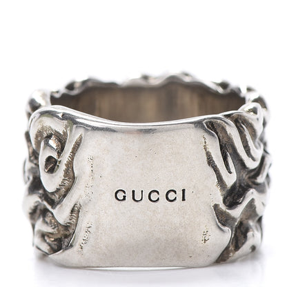 Gucci Metal Lion Mane Ring 6.25 Aged Silver 3 of 8