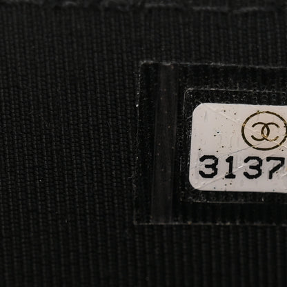 Chanel Lambskin Camellia Embossed Small Vanity Case With Chain Black 7 of 10