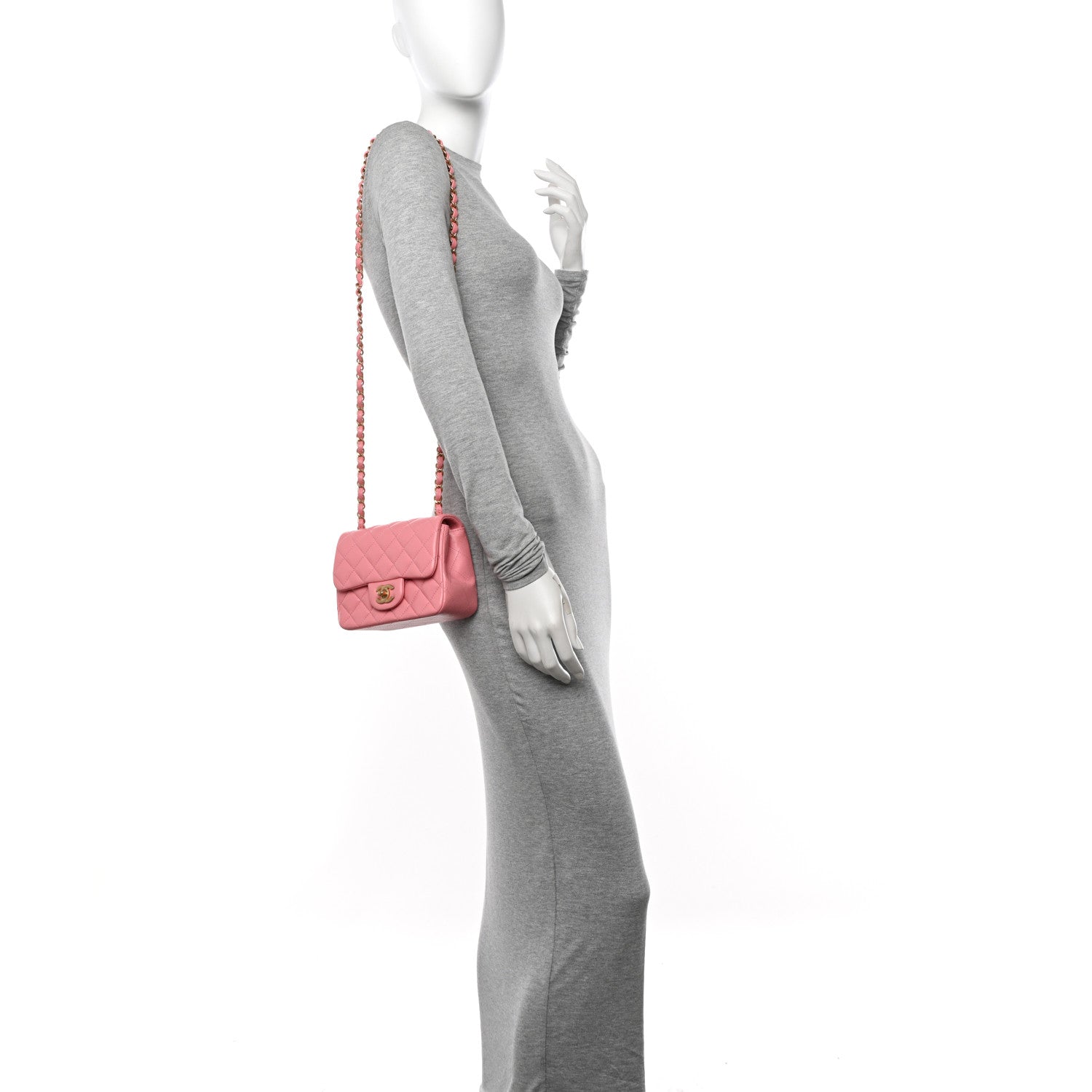 Chanel Lambskin Quilted Mini Square Flap Light Pink 2 of 14