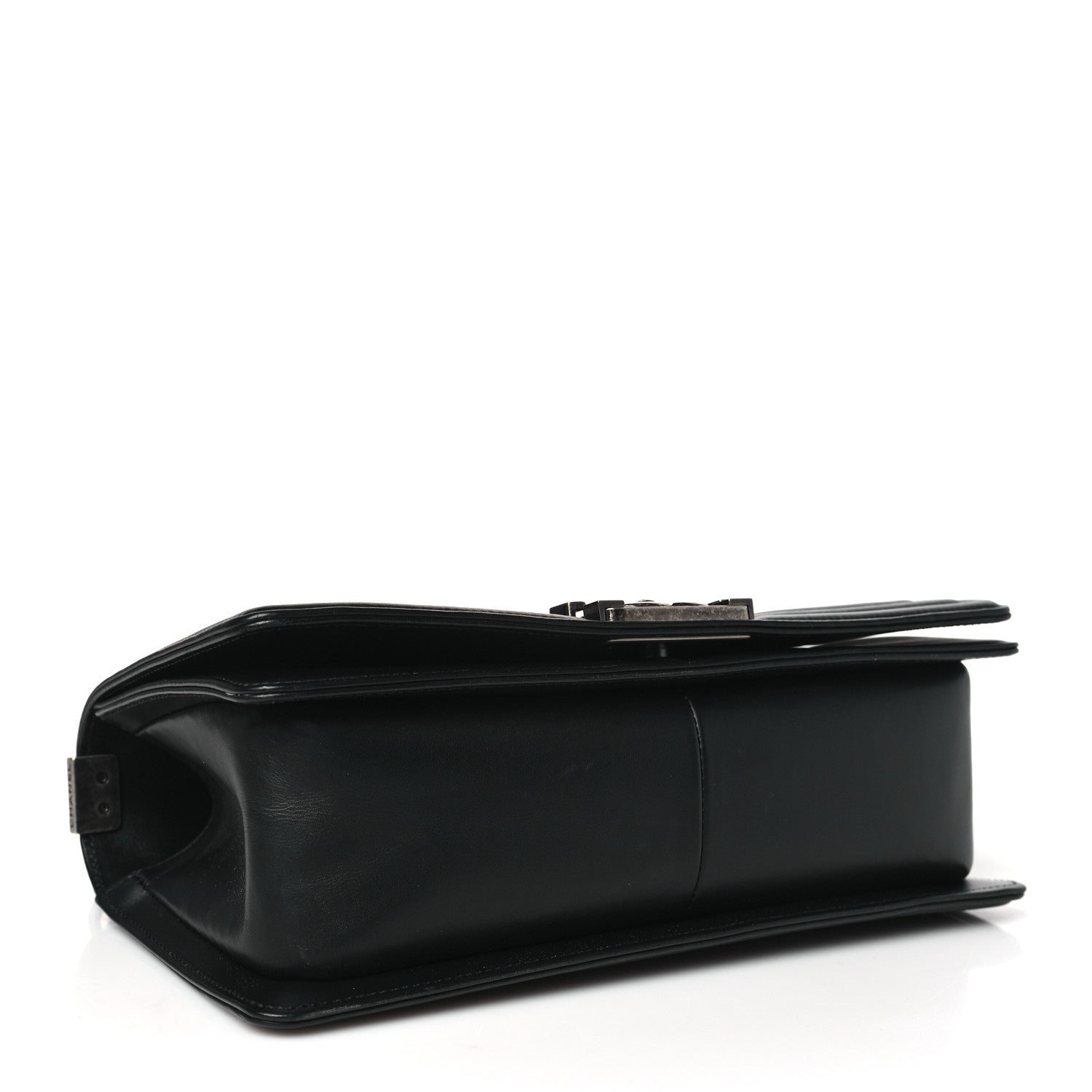 Chanel Lambskin Embroidered Python Chevron Medium Boy Flap Black Green 4 of 10