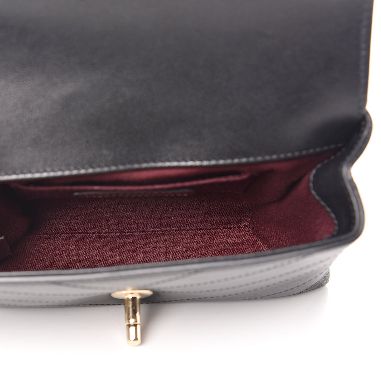 Calfskin Chevron Stitched Coco Waist Bag Black
