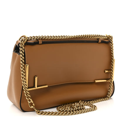 Fendi Vitello Grace Glazed Fabric FF 1974 Double F Shoulder Bag Alchemy Mogano Panna 3 of 10