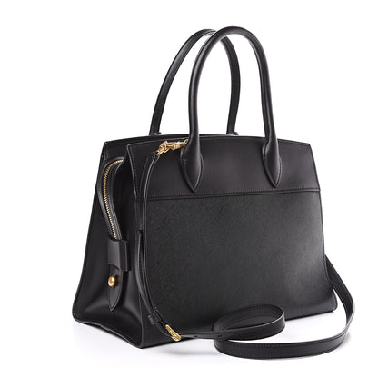 Prada Saffiano City Calfskin Medium Esplanade Tote Black 2 of 8