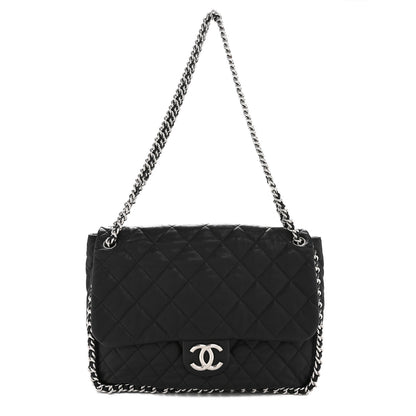 Chanel Washed Lambskin Quilted Maxi Chain Around Flap Black 1 of 13