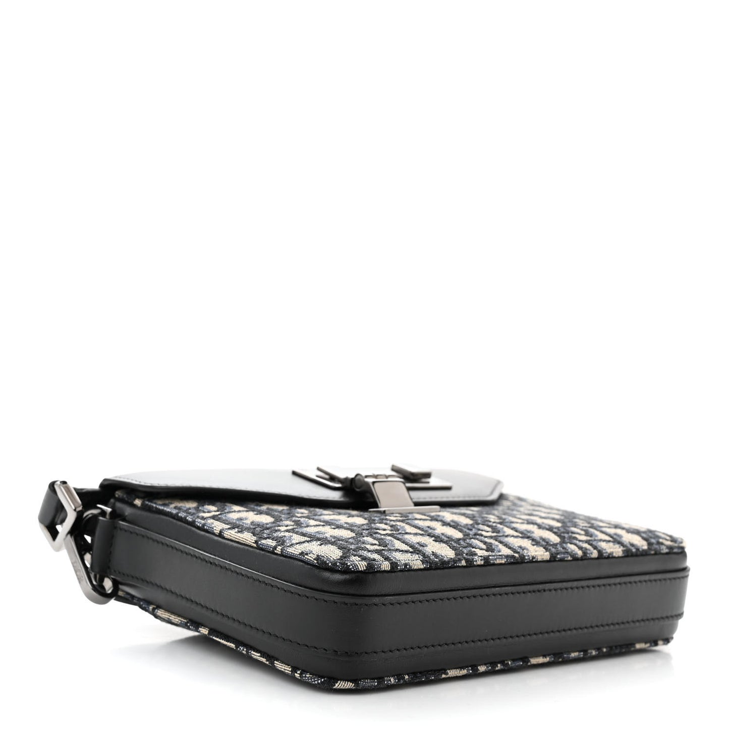 Oblique Smooth Calfskin Messenger Beige Black