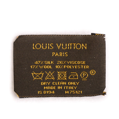 Louis Vuitton Silk Wool Monogram Shine Shawl Beige 6 of 6