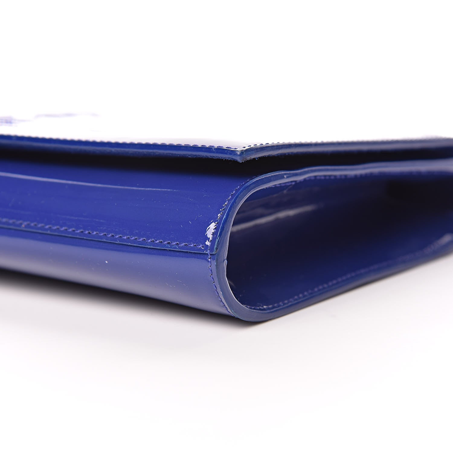 Saint Laurent Patent Calfskin Monogram Large Belle De Jour Clutch Royal Blue 11 of 11