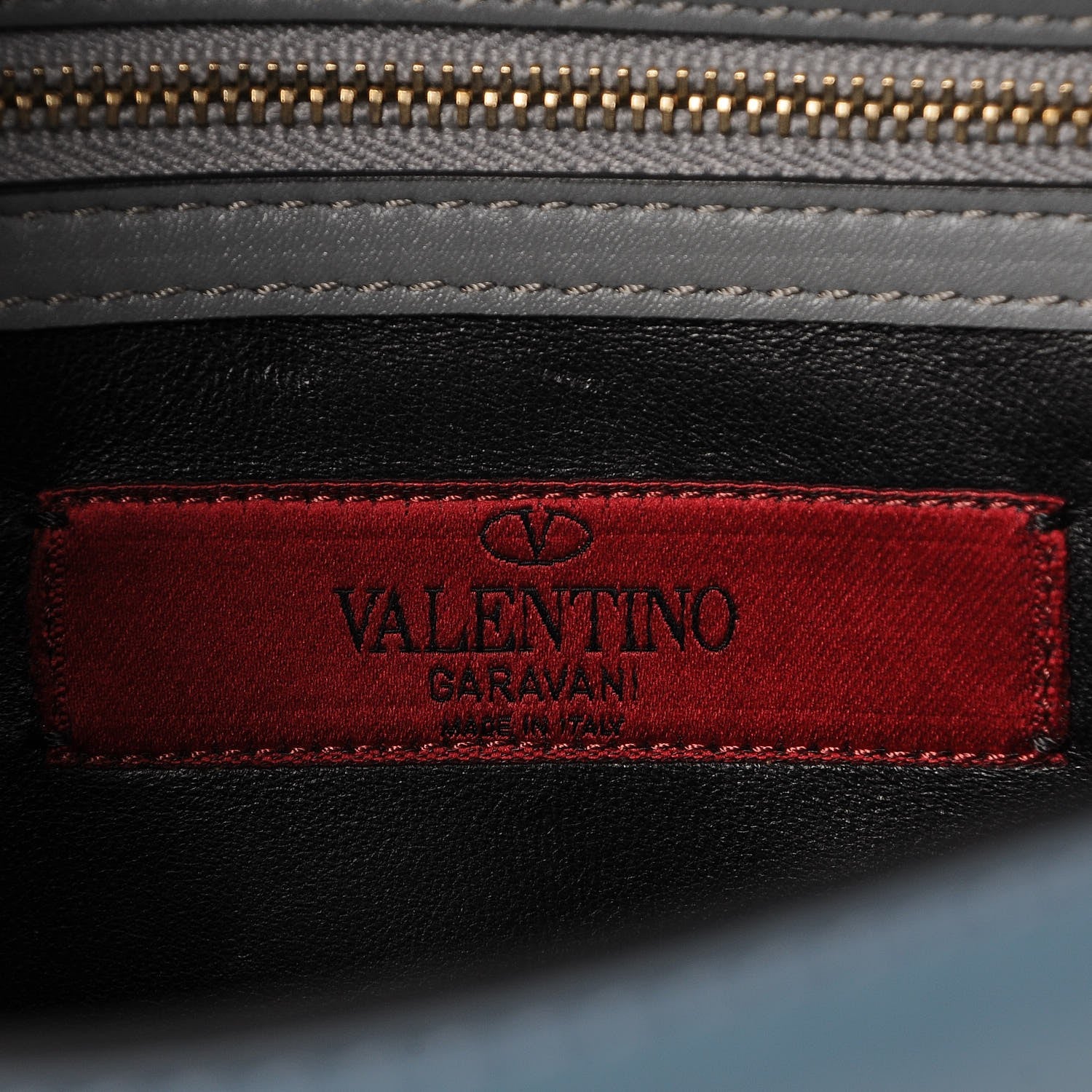 Valentino Garavani Vitello Tri-Color Medium Glam Lock Rockstud Flap Grey Blue Black 7 of 8