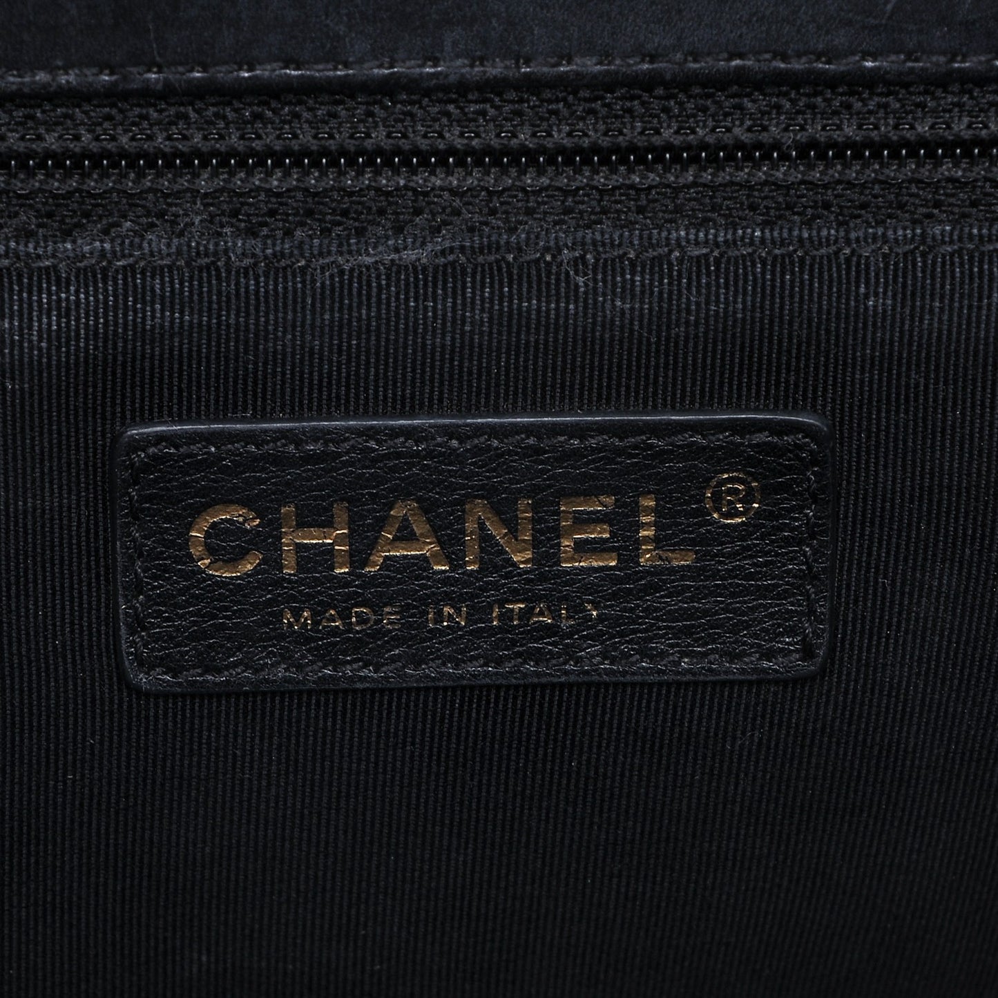 Glazed Calfskin Boy Tote Black