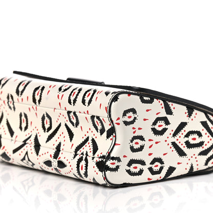 Louis Vuitton Calfskin Graphic Print Twist Shoulder Bag MM White Black 8 of 12