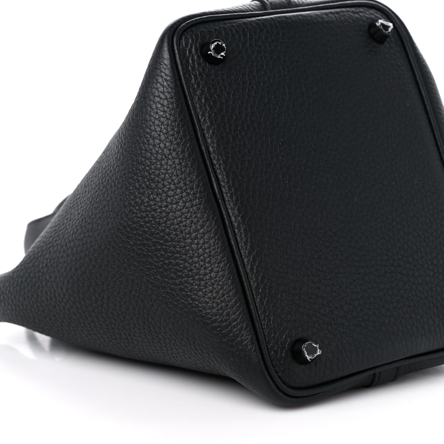 Taurillon Clemence Monochrome Picotin Lock 18 PM Black