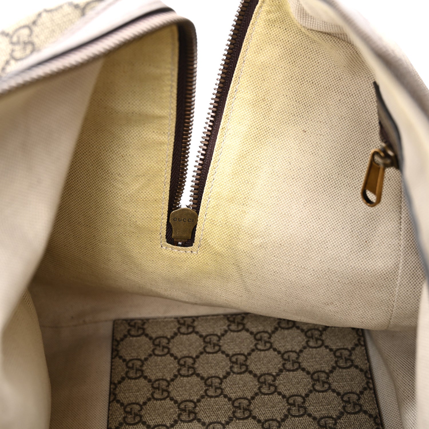 Gucci GG Supreme Monogram Textured Dollar Calfskin Web Medium Ophidia Carry-On Duffle Bag Beige Ebony New Acero 10 of 10