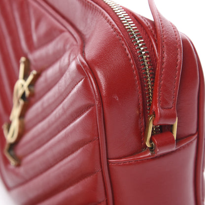 Saint Laurent Calfskin Matelasse Monogram Lou Camera Bag Red 13 of 13