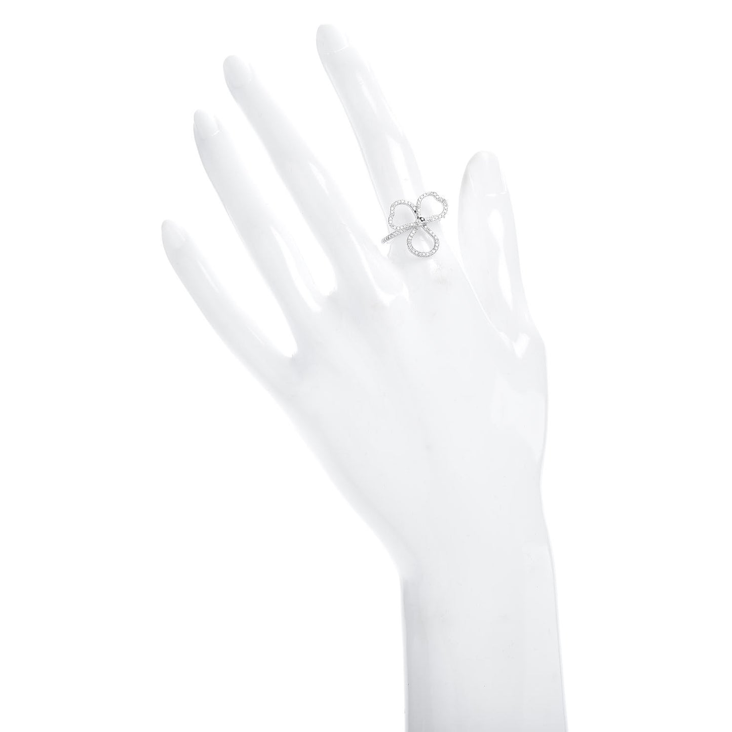 Platinum Diamond Open Paper Flowers Ring 52 6