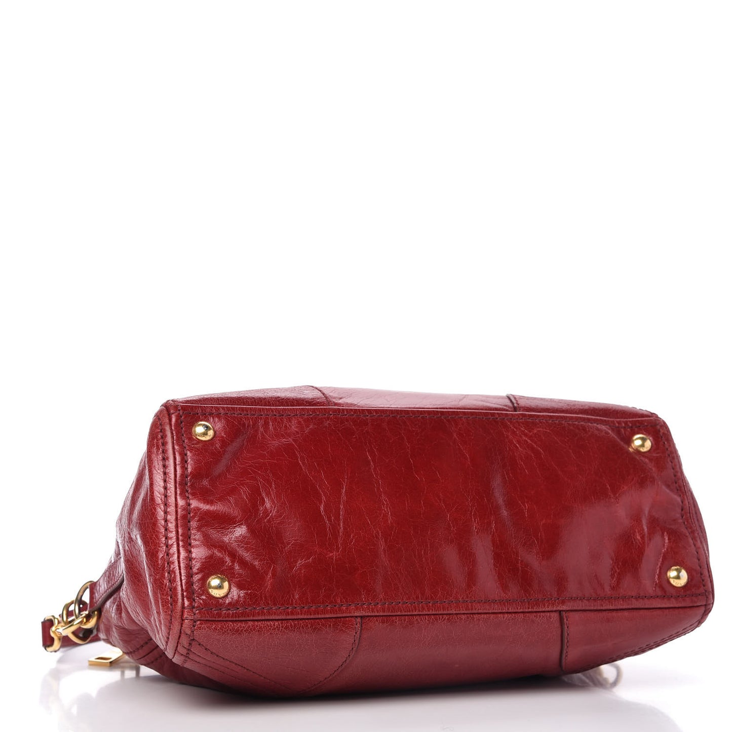 Vitello Shine Shopping Satchel Rosso