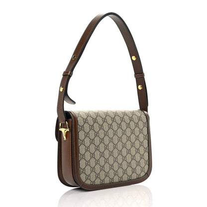 Gucci GG Supreme Monogram Horsebit 1955 Shoulder Bag Beige Brown Sugar 3 of 12