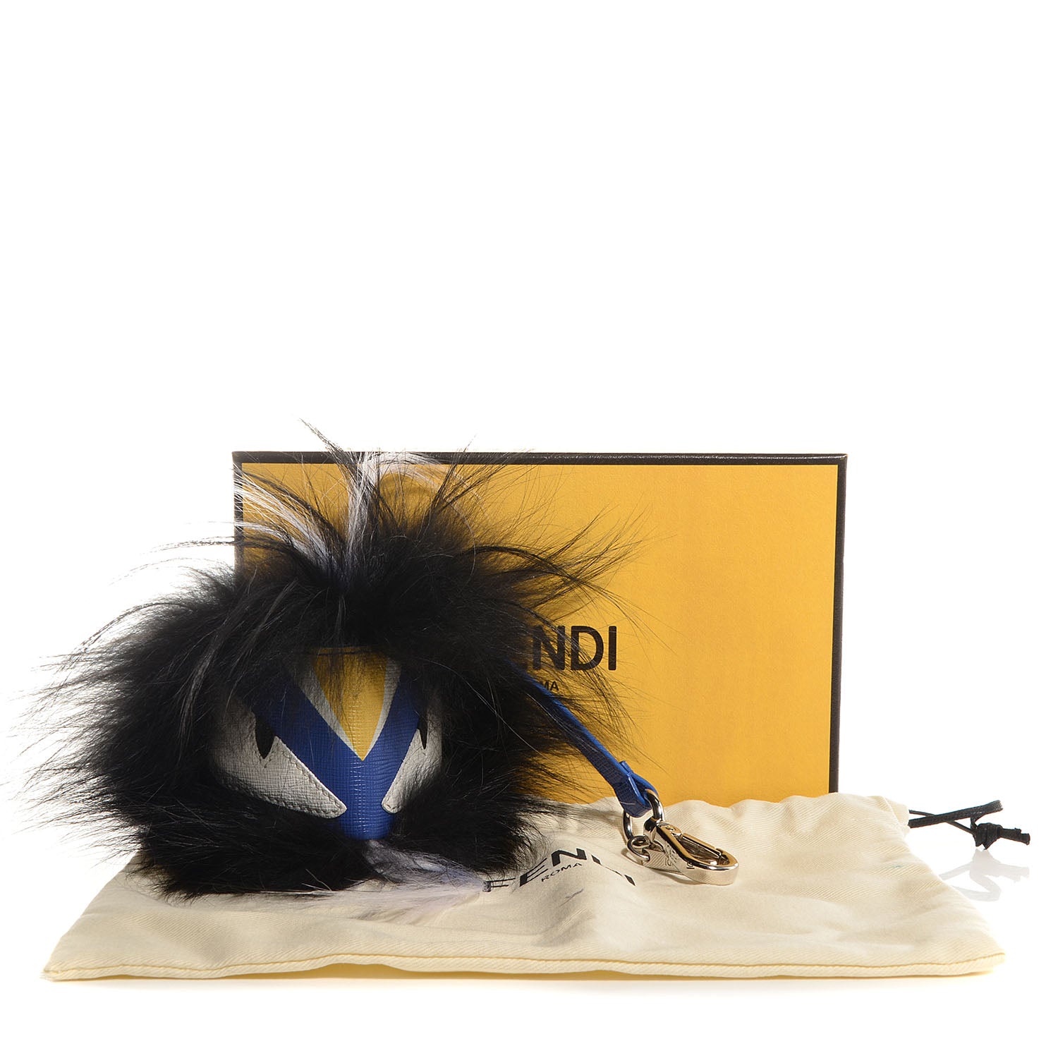 Fendi Fox Fur Vitello Monster Bag Bug Charm Ocean Multicolor 7 of 7