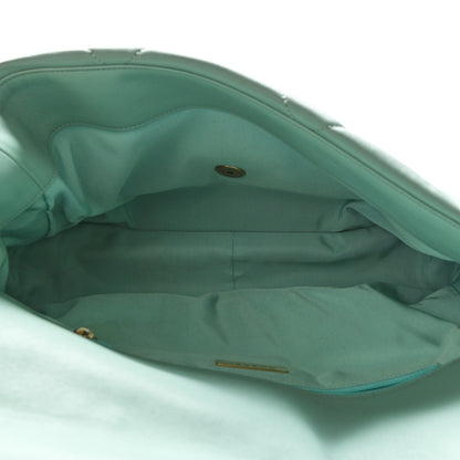 Chanel Goatskin Quilted Maxi Chanel 19 Flap Light Blue 5 of 10