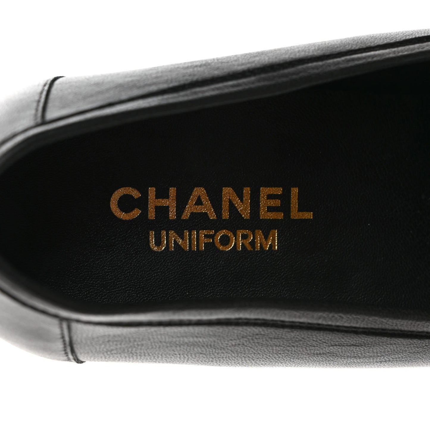 Calfskin Mens Stitched CC Loafers 45 45 Black