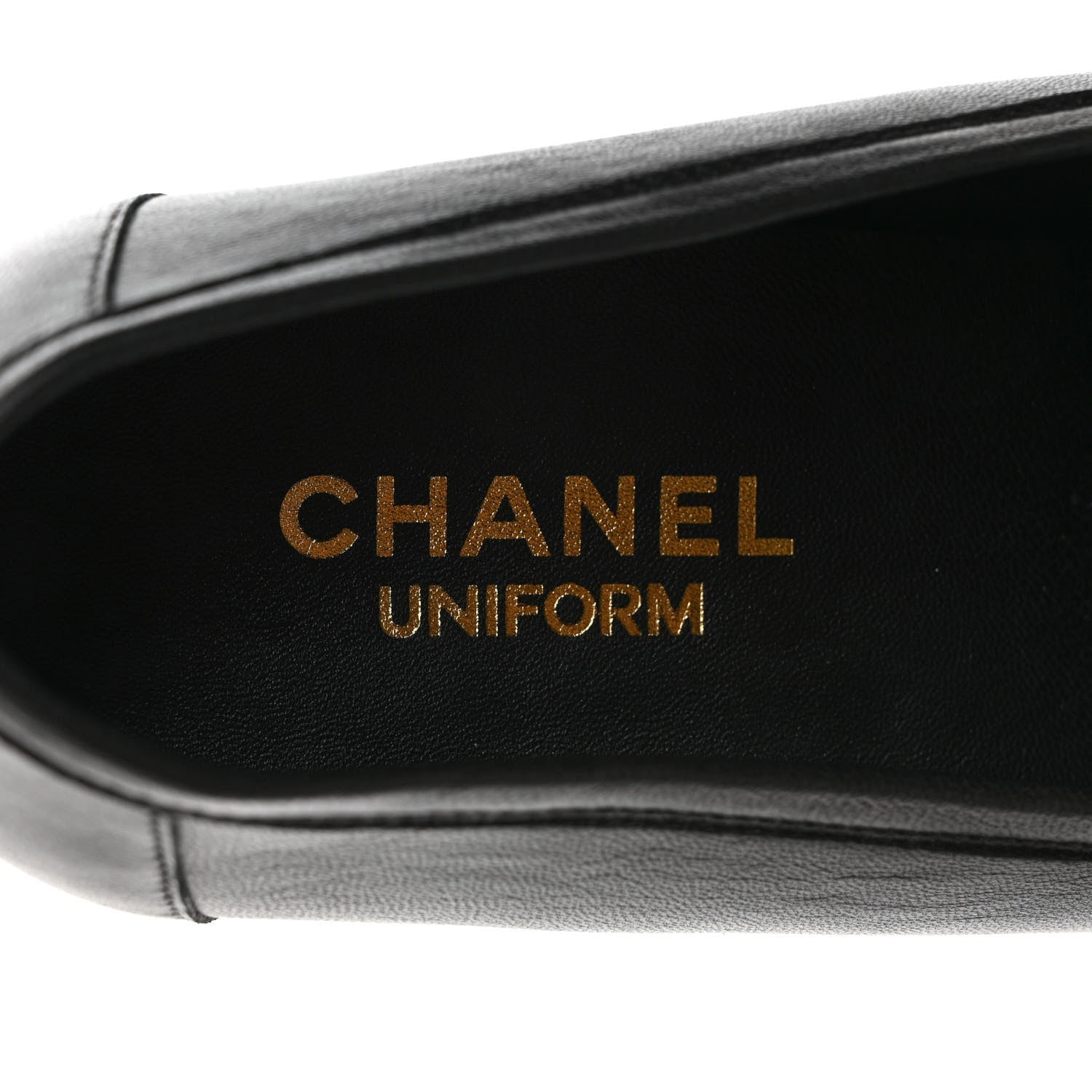 Chanel Calfskin Mens Stitched CC Loafers 45 45 Black 7 of 9
