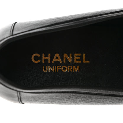 Chanel Calfskin Mens Stitched CC Loafers 45 45 Black 7 of 9