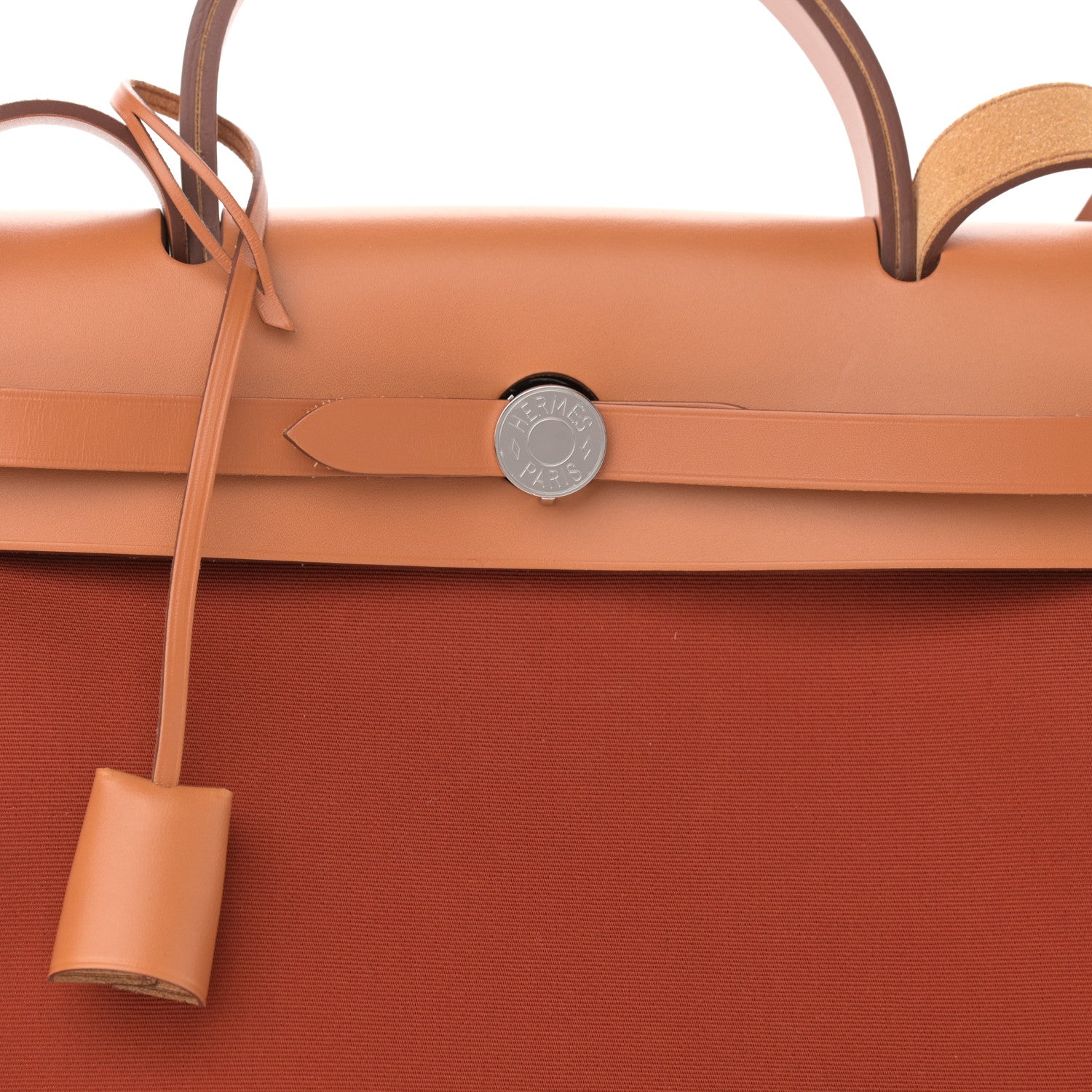 Hermes Military Toile Vache Hunter Herbag Zip 31 PM Cuivre Natural 9 of 12