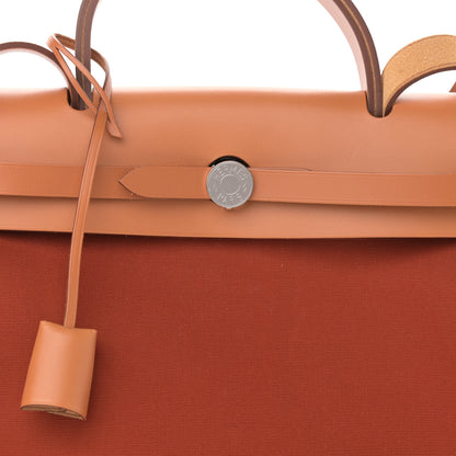 Hermes Military Toile Vache Hunter Herbag Zip 31 PM Cuivre Natural 9 of 12