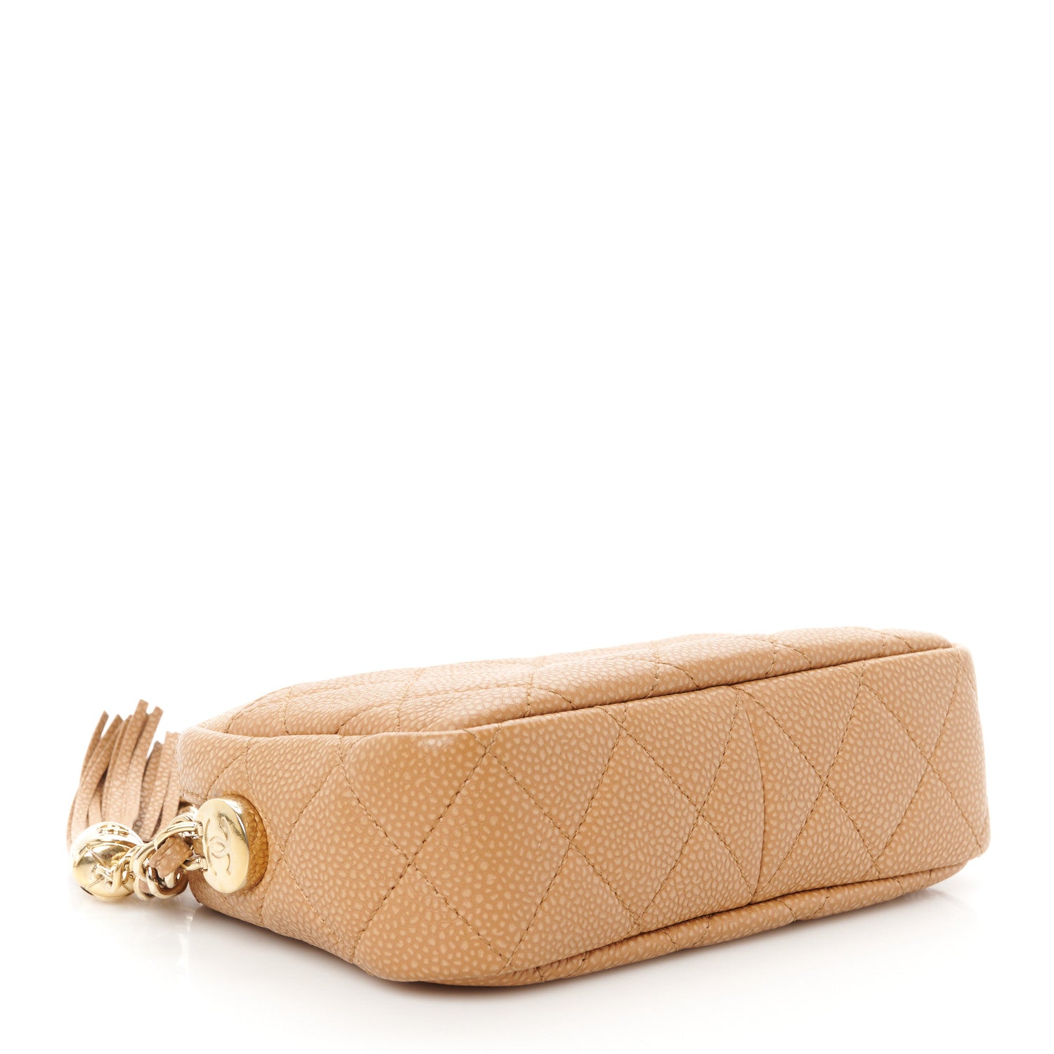 Chanel Caviar Quilted Mini Coco Tassel Camera Case Beige 4 of 10