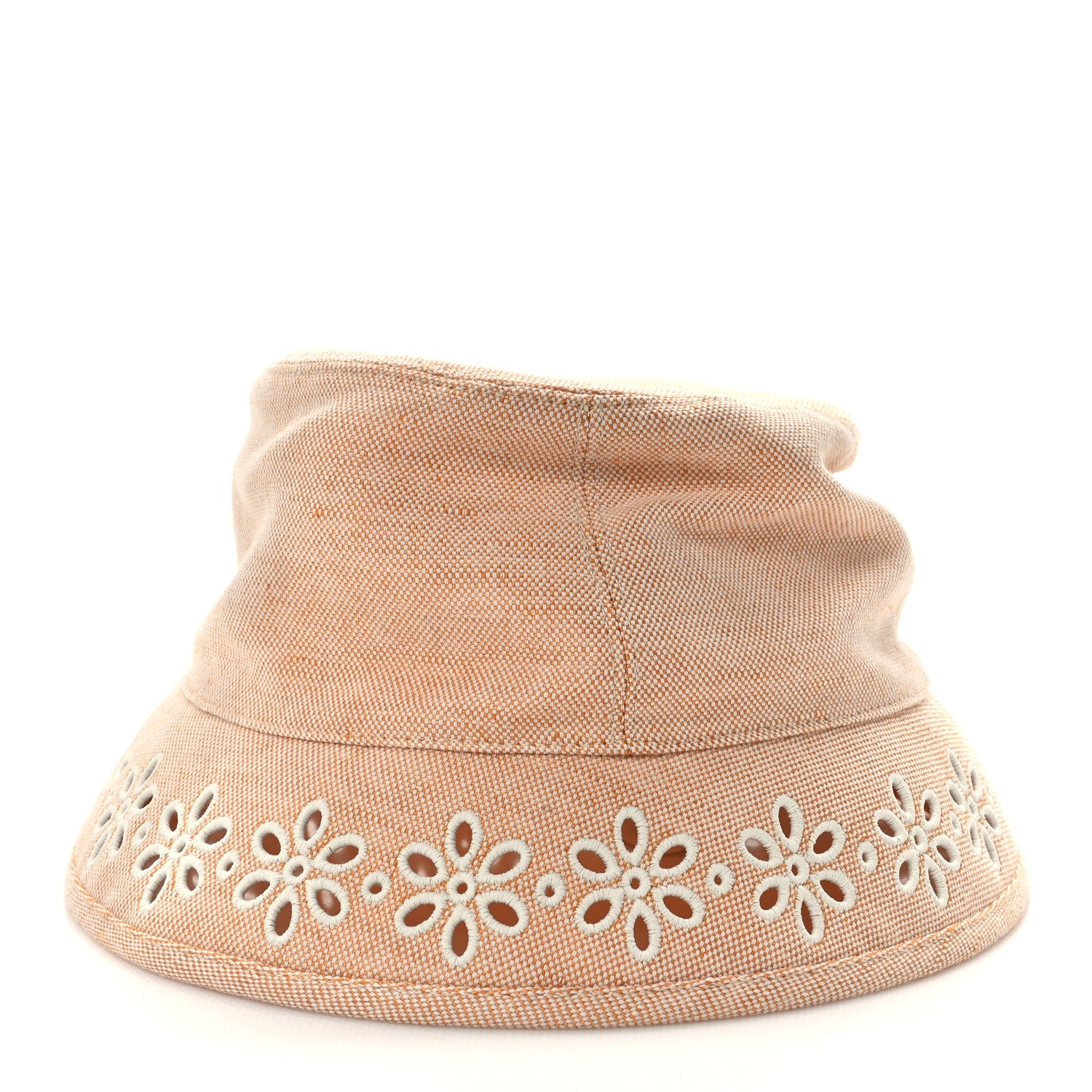 Hermes Linen Cotton Embroidered Eloise Garden Party Bucket Hat 58 Jaune Itauba 1 of 8