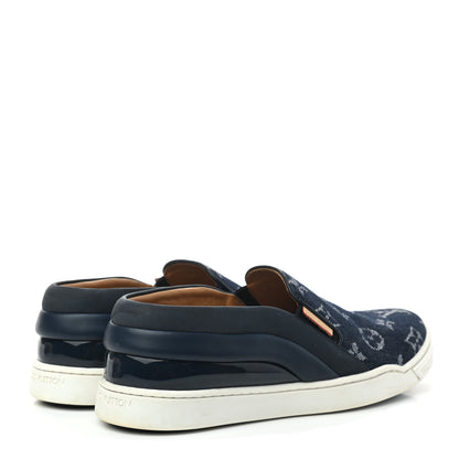 Louis Vuitton Monogram Denim Slip On Sneakers 36.5 Blue 4 of 8