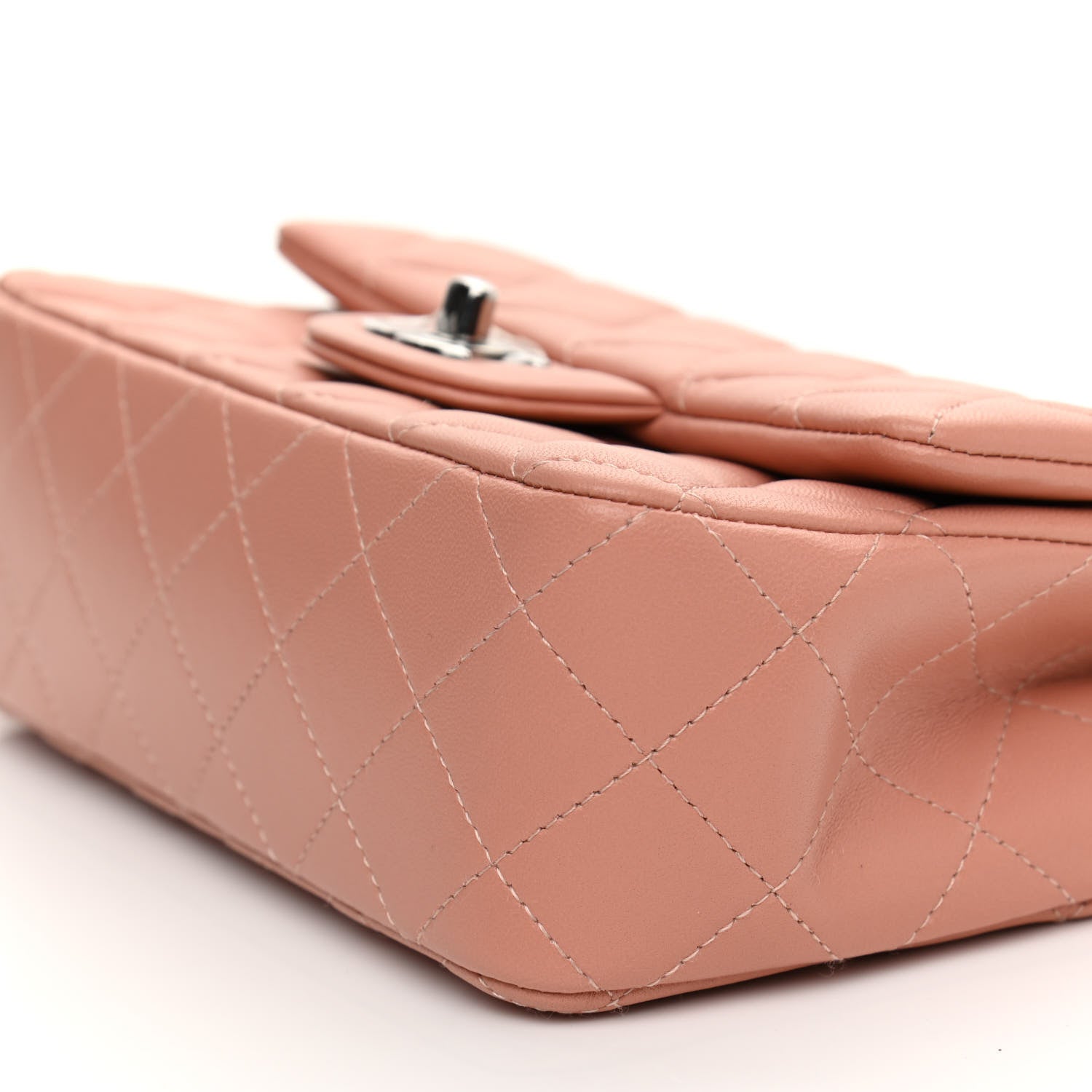 Chanel Lambskin Quilted Mini Rectangular Flap Dark Pink 10 of 11