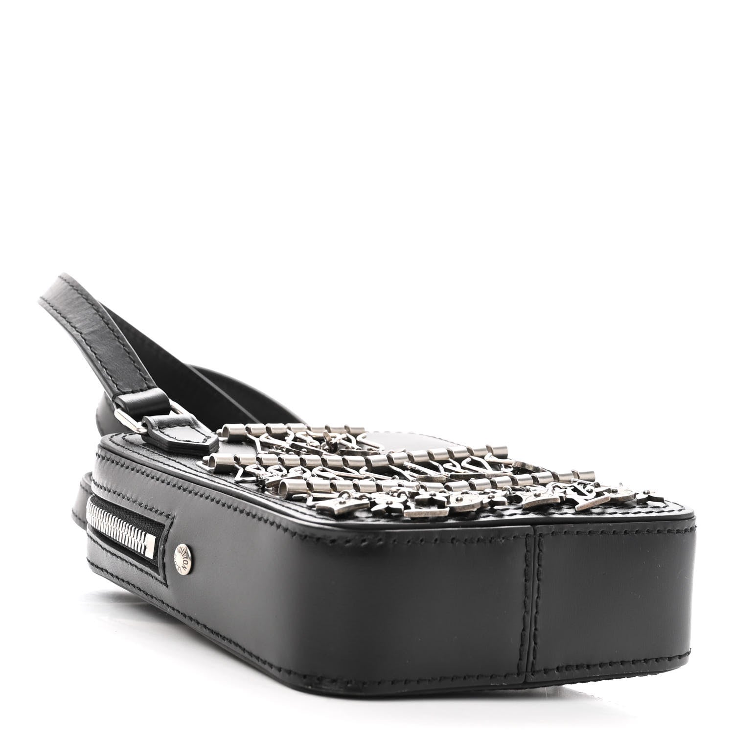 Louis Vuitton Calfskin Flower Charms Danube Messenger Black 4 of 9