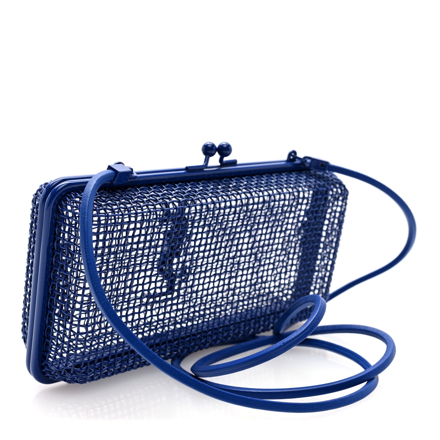 Saint Laurent Brass Lambskin Monogram Cassandre Cage Bag Blue Majorelle 3 of 8